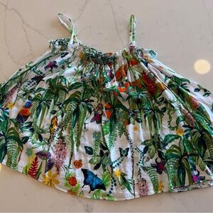 Camilla Girls Embellished Birds Palm Green Tropical Top Size 8 butterfly